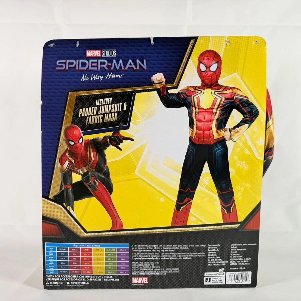 Marvel Spider-Man No Way Home Padded Costume Boys Size M 8 Jazwares NWT